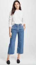 Load image into Gallery viewer, REVERY HALSEY WIDE LEG CROP牛仔中高腰排釦寬褲