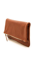 Load image into Gallery viewer, Clare V. Foldover Clutch 焦糖色翻折手拿包