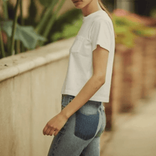 Load image into Gallery viewer, Charlotte Straight BARROW高腰直筒雙色口袋牛仔褲

