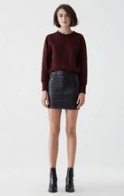 Load image into Gallery viewer, LYDIA SKIRT IN BLACK LEATHERETTE黑色仿皮高腰短裙

