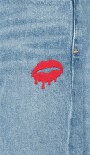 Load image into Gallery viewer, JAMIE THE END高腰刺繡直筒牛仔褲
