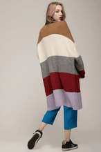 Load image into Gallery viewer, Moon River 針織撞色長版外套
