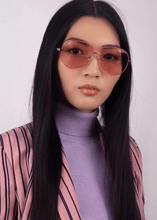 Load image into Gallery viewer, 不規則方圓形墨鏡 粉色
