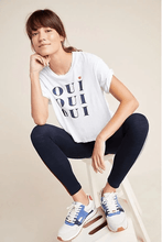 Load image into Gallery viewer, 純棉圓領白色字母T-shirt
