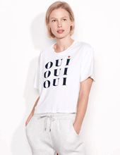 Load image into Gallery viewer, 純棉圓領白色字母T-shirt
