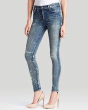 Load image into Gallery viewer, Rocket Skinny STARRY LIGHT中高腰潑漆設計牛仔褲
