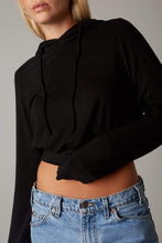 Load image into Gallery viewer, 連帽抽繩短版Hoodie 兩色
