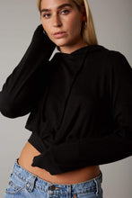 Load image into Gallery viewer, 連帽抽繩短版Hoodie 兩色
